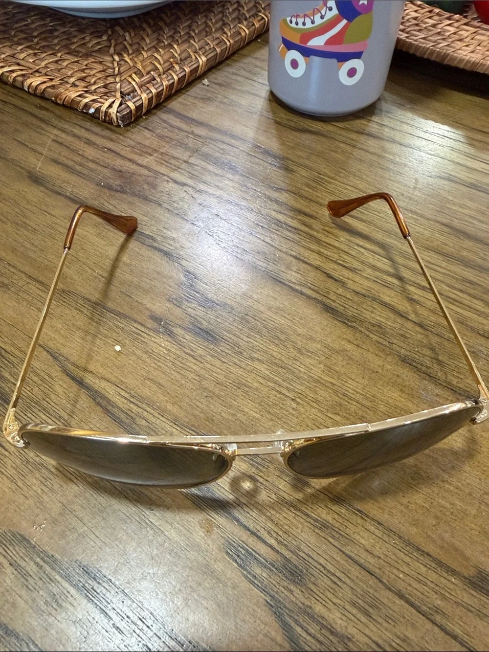 Men's Aviator Sunglasses - Gold Frame with Brown Lenses